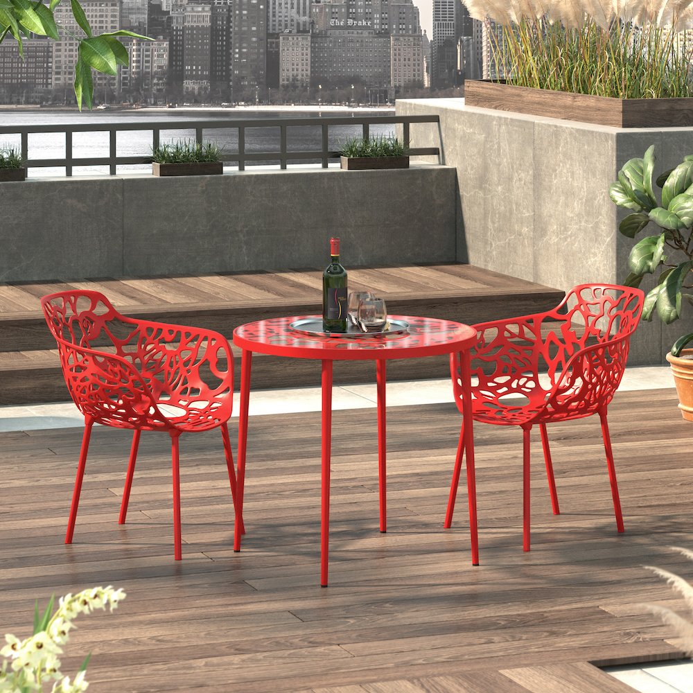 Modern Devon Aluminum Armchair, Set of 2. Picture 2