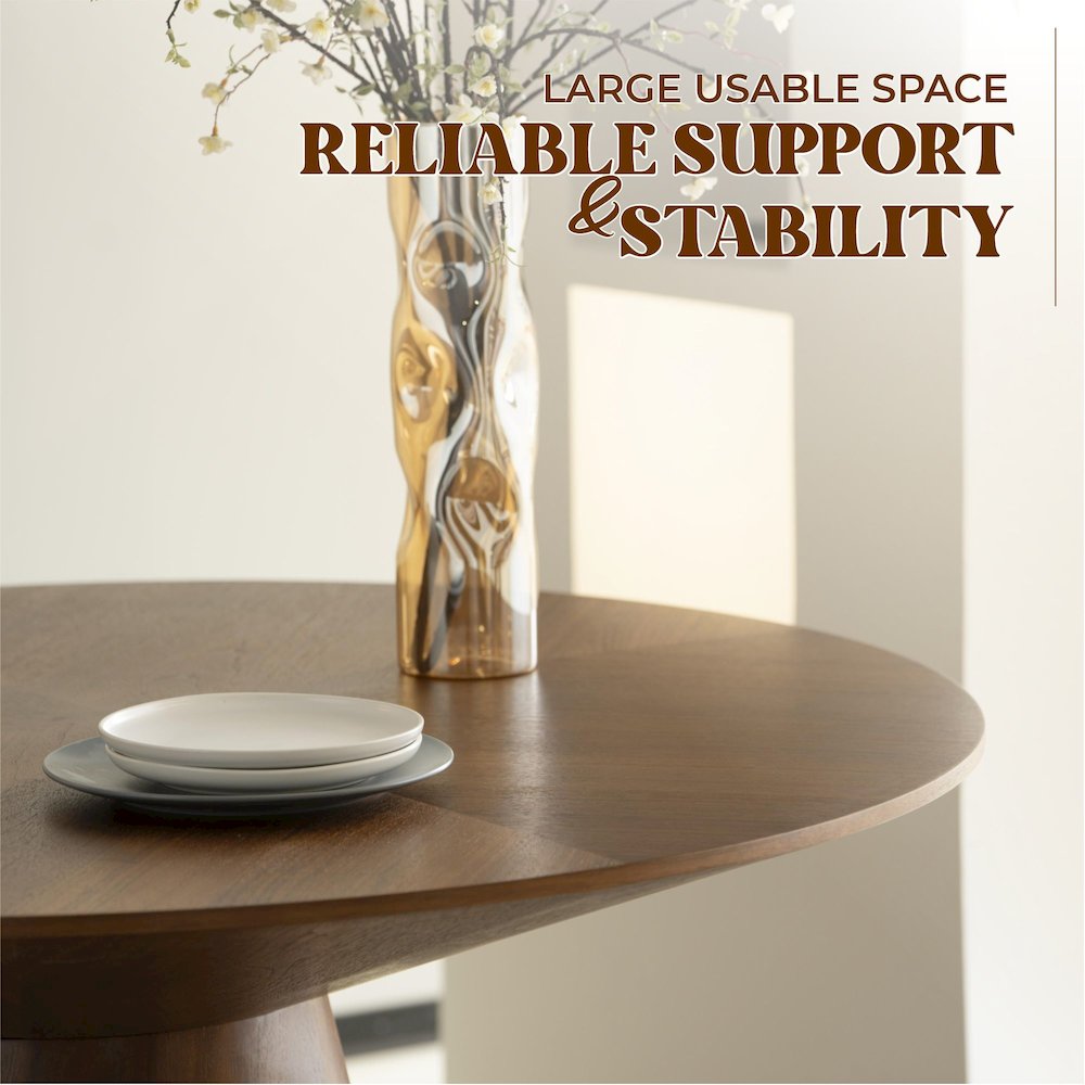 Fynix Collection Modern Dining Table In walnut. Picture 1