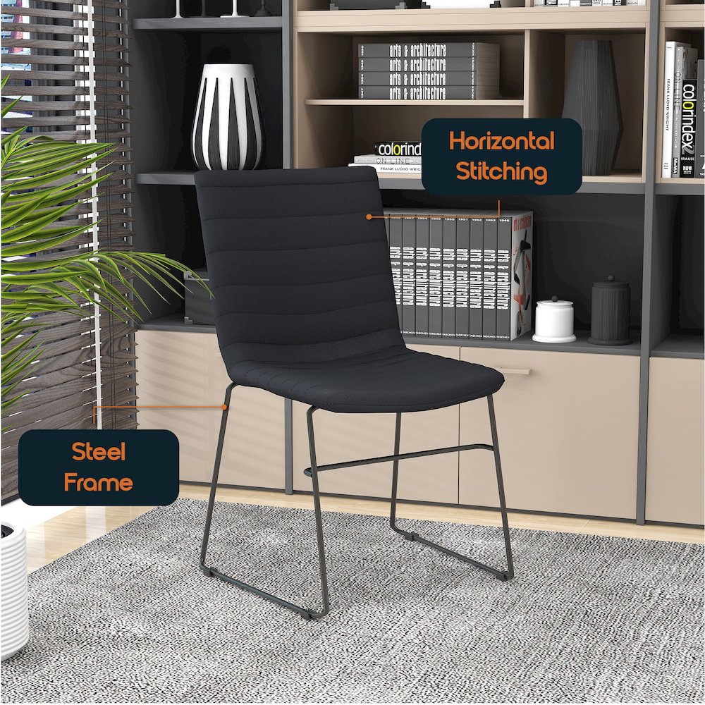 Zylar Series Office Guest Chair in Black Leather. Picture 23