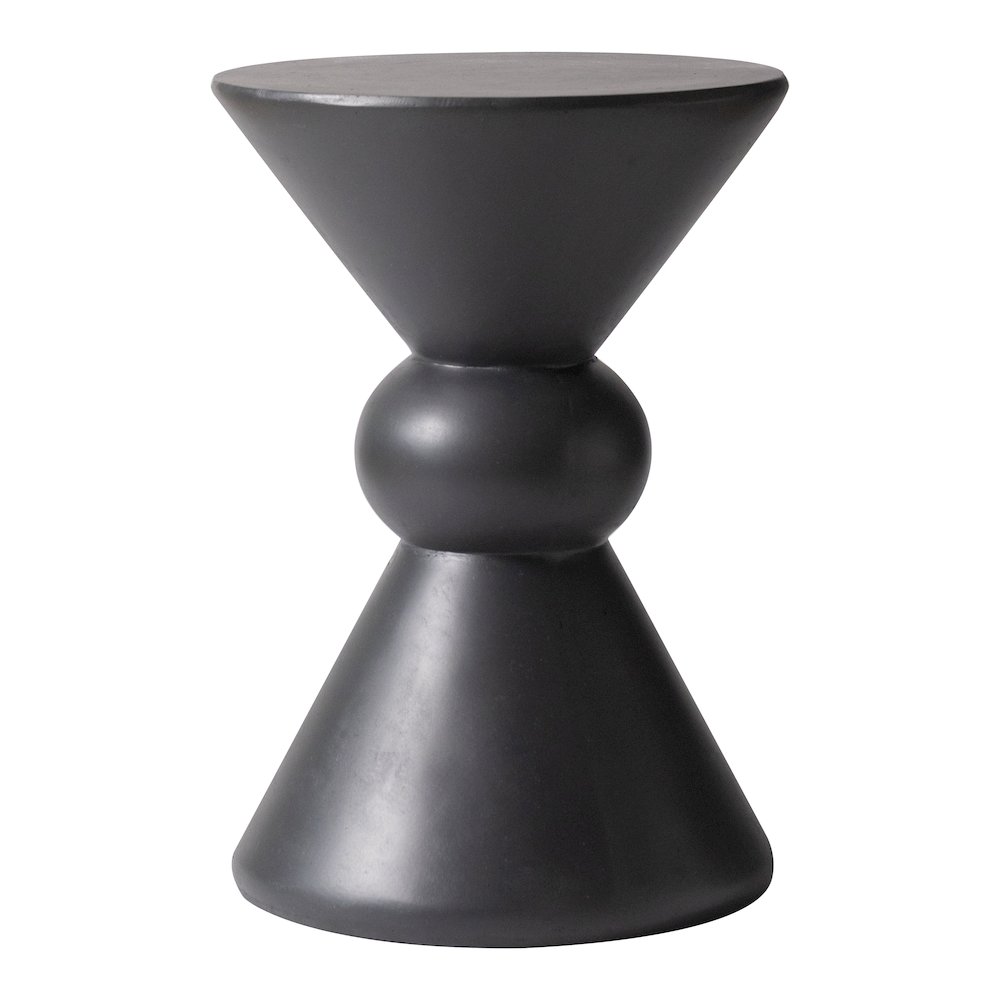 Echo Collection Fiberglass Outdoor Side Table in Dark Grey. Picture 13