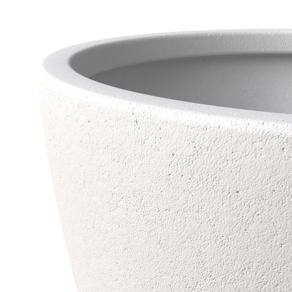 Dahlia Series Poly Stone Planter in White 17.5 Dia, 13.6 High. Picture 9