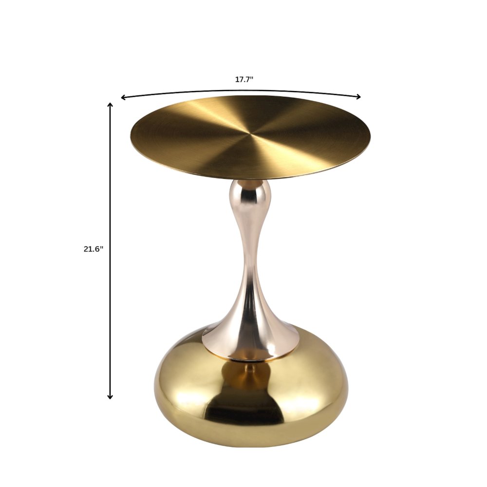 Savoy Collection Modern End Table In Gold. Picture 10