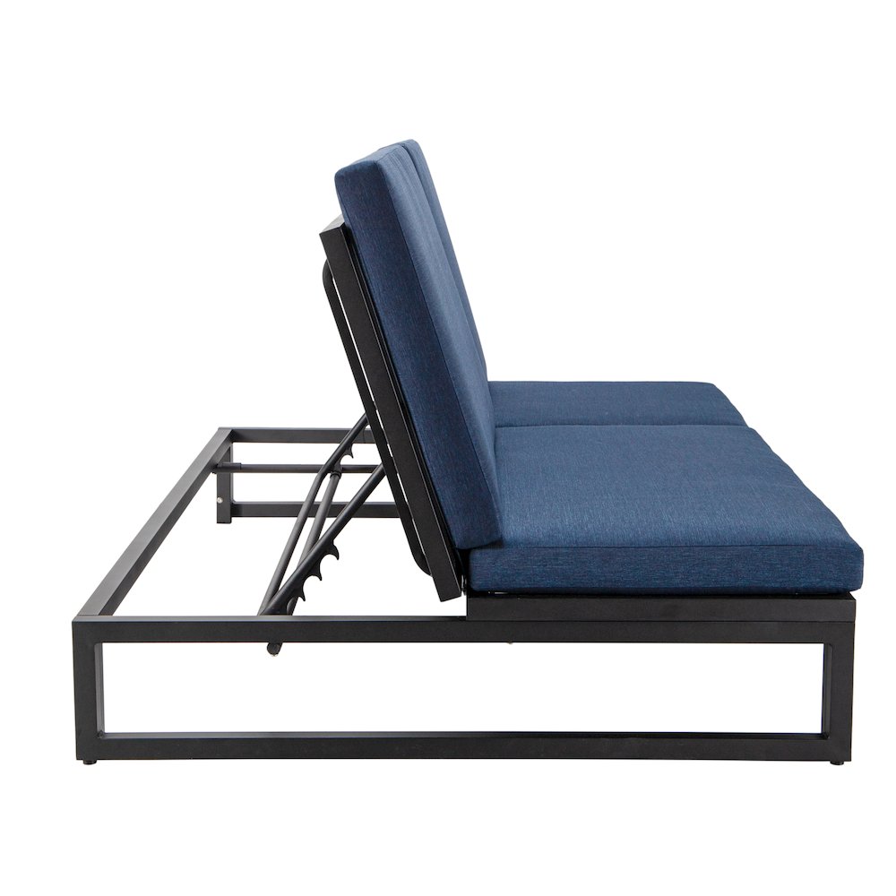 Chelsea Convertible Lounge Reclining Double Chaise With Cushions. Picture 17