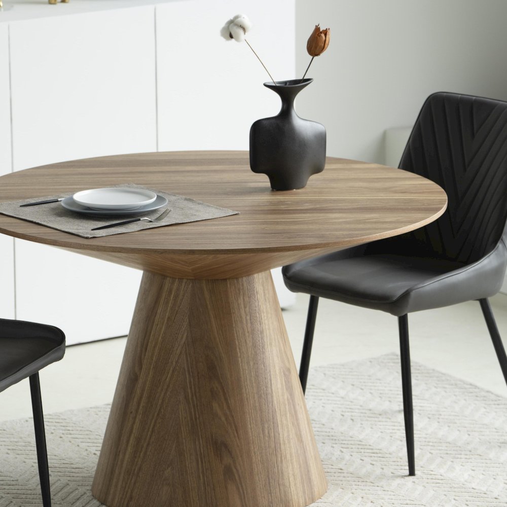 Fynix Collection Modern Dining Table In Natural Wood. Picture 8
