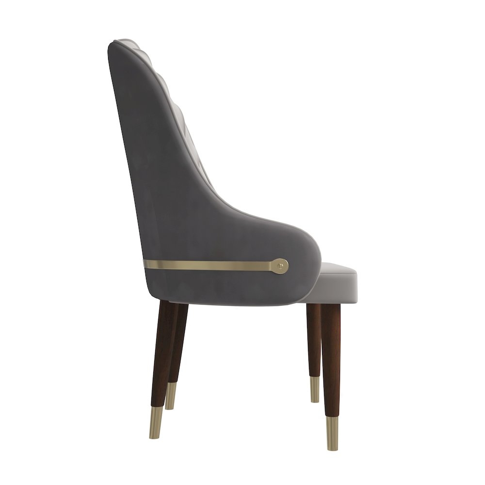 Elara Collection Wooden Dining Chair in Two-Tone Grey Set of 2. Picture 7