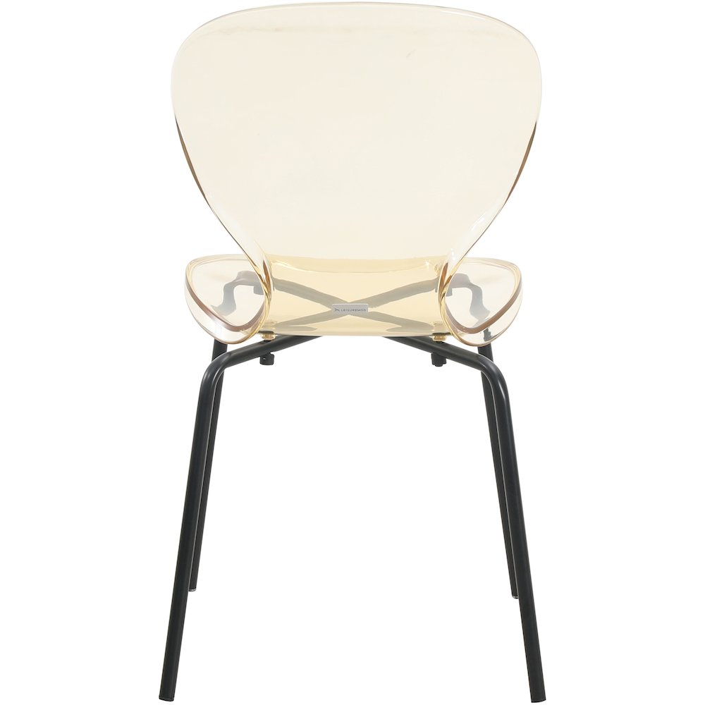 Modern Oyster Transparent Side Chair in Black Base. Picture 8