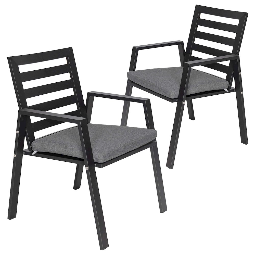Chelsea Modern Patio Dining Armchair Set of 2. Picture 2