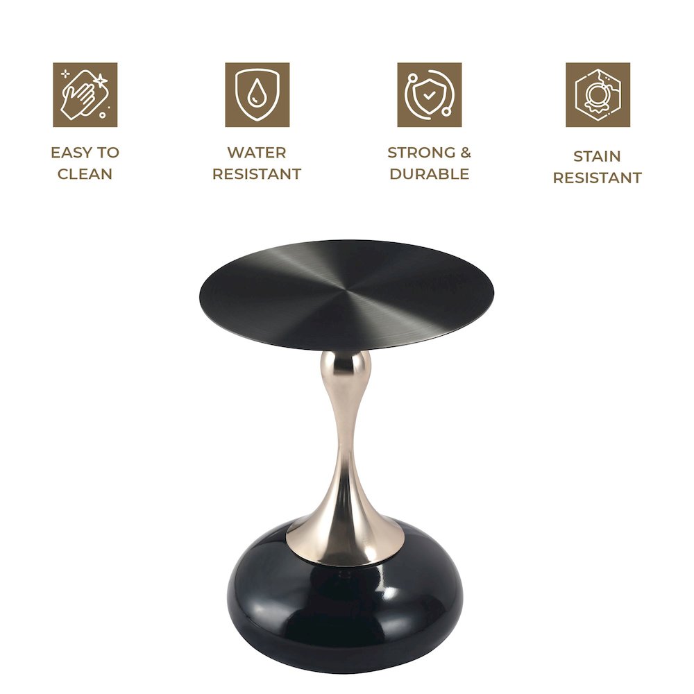Savoy Collection Modern End Table In Shiny Black. Picture 25