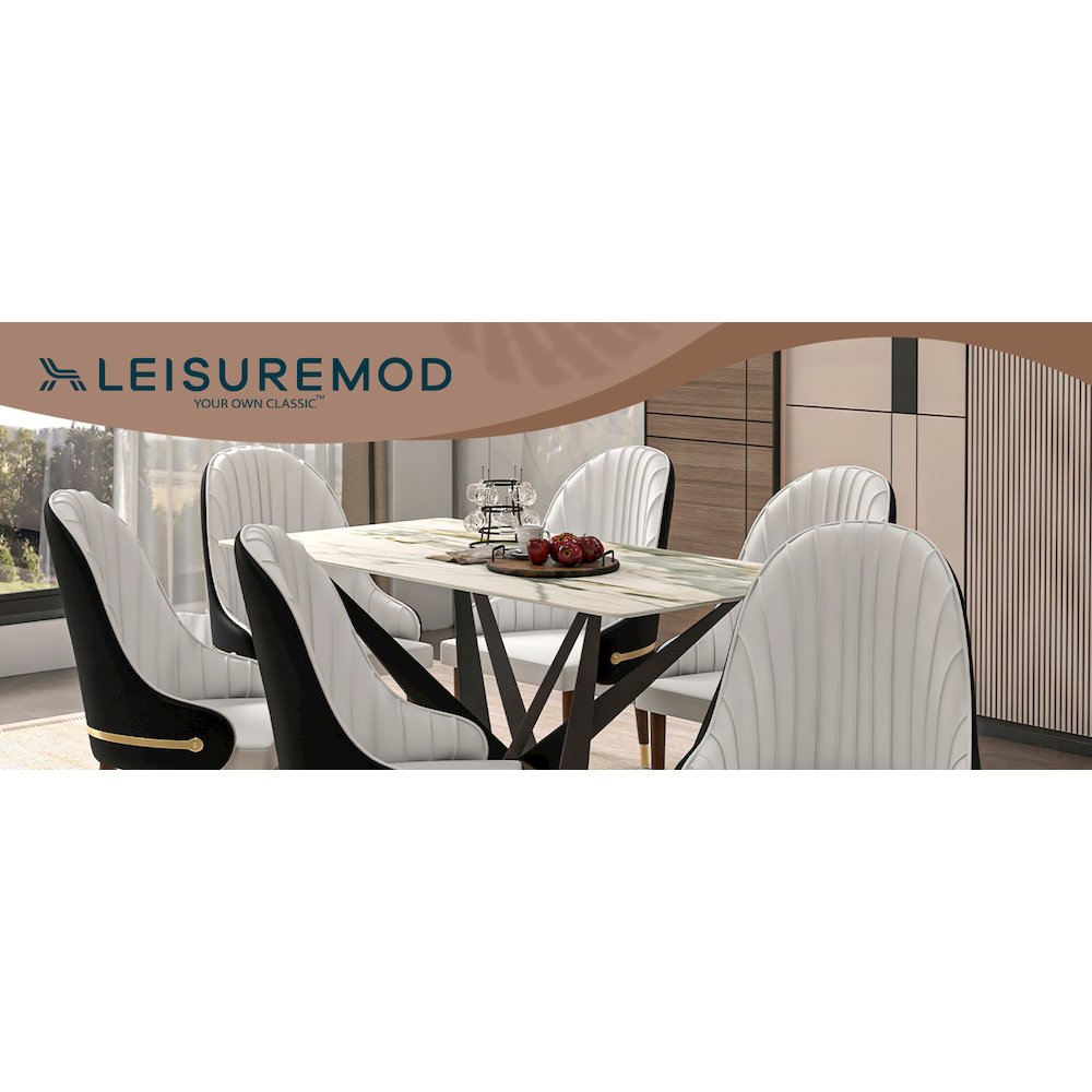 Elara Collection Wooden Dining Chair in Black/White. Picture 9
