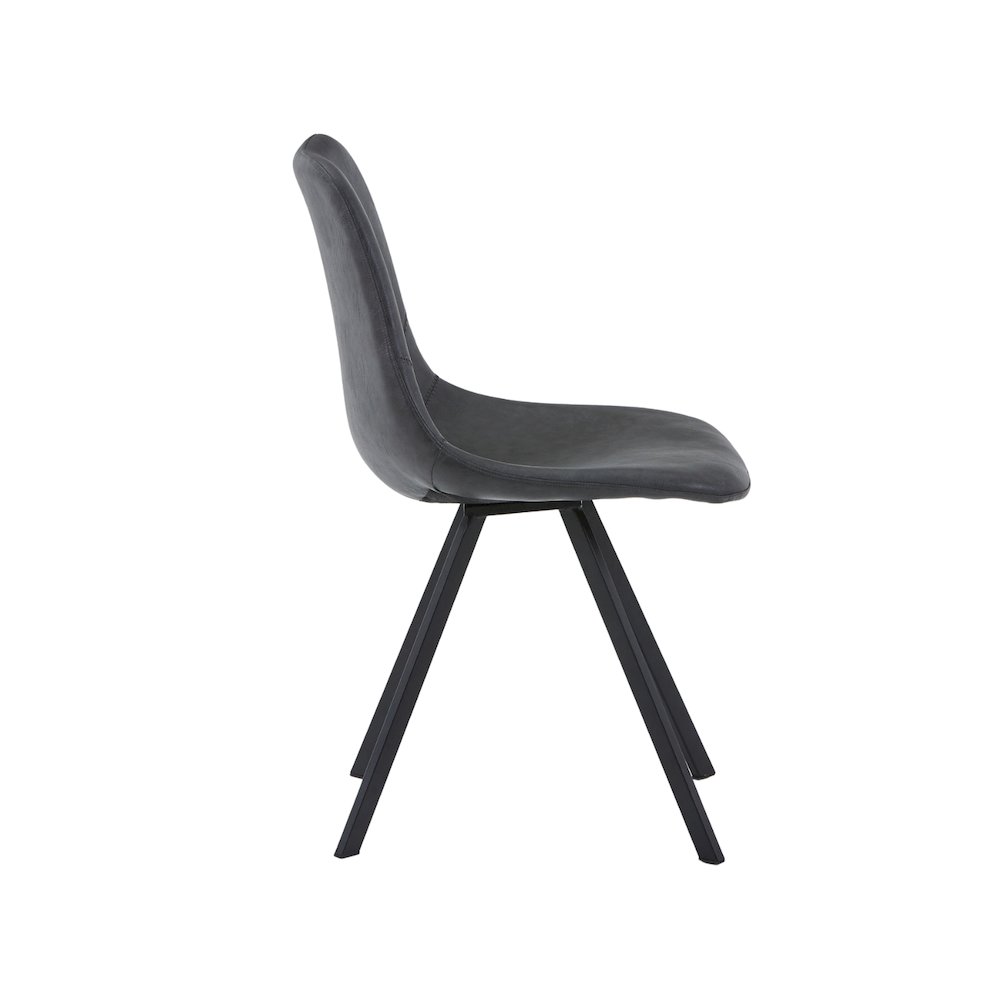 Markley Modern Leather Dining Chair With Metal Legs. Picture 20