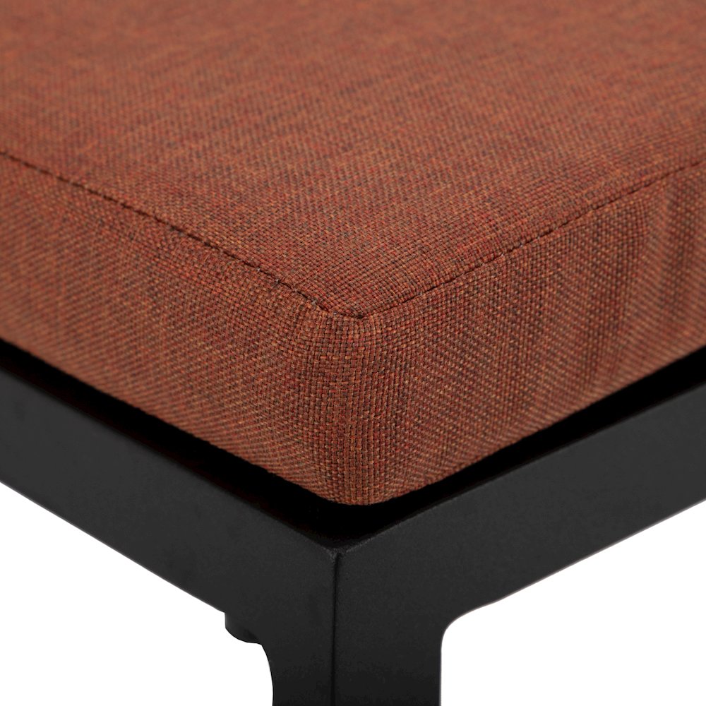 Chelsea Collection Modern Aluminum Outdoor Chair in black with Orange Cushions. Picture 20