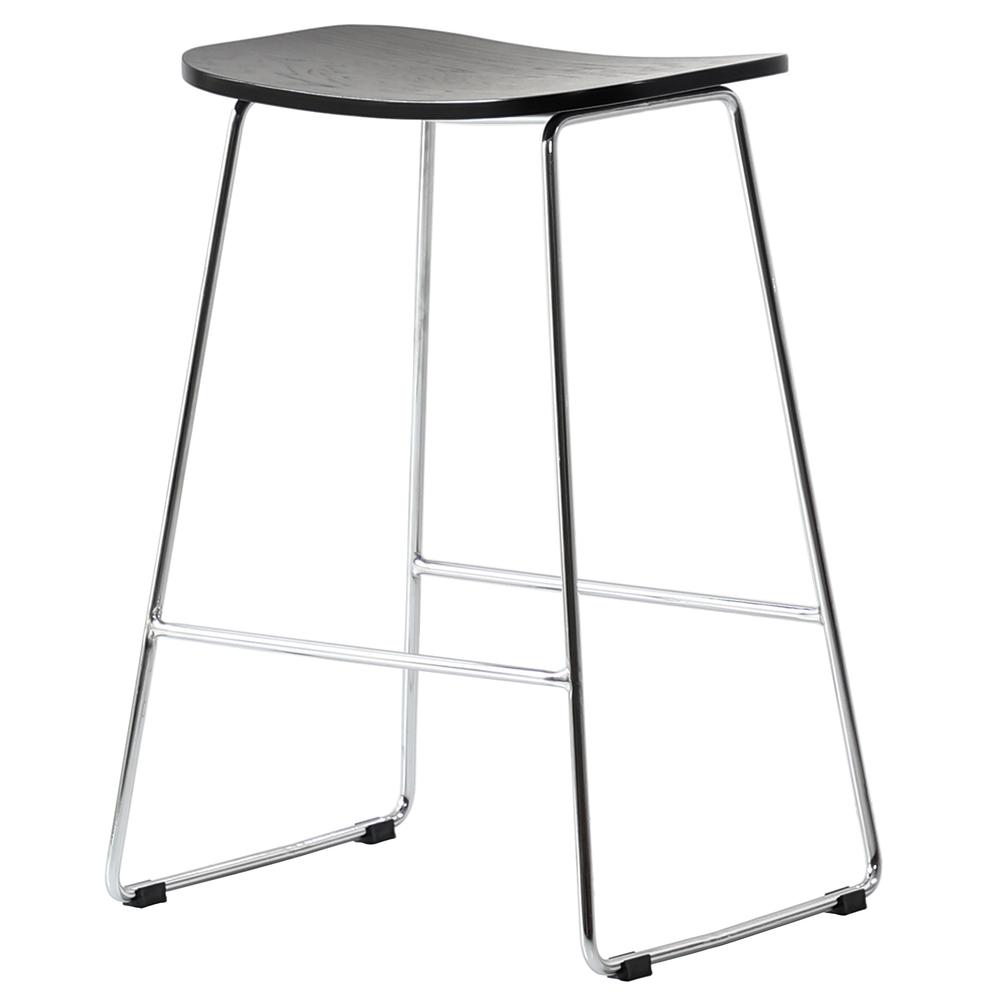 Melrose Modern Wood Counter Stool With Chrome Frame. Picture 3