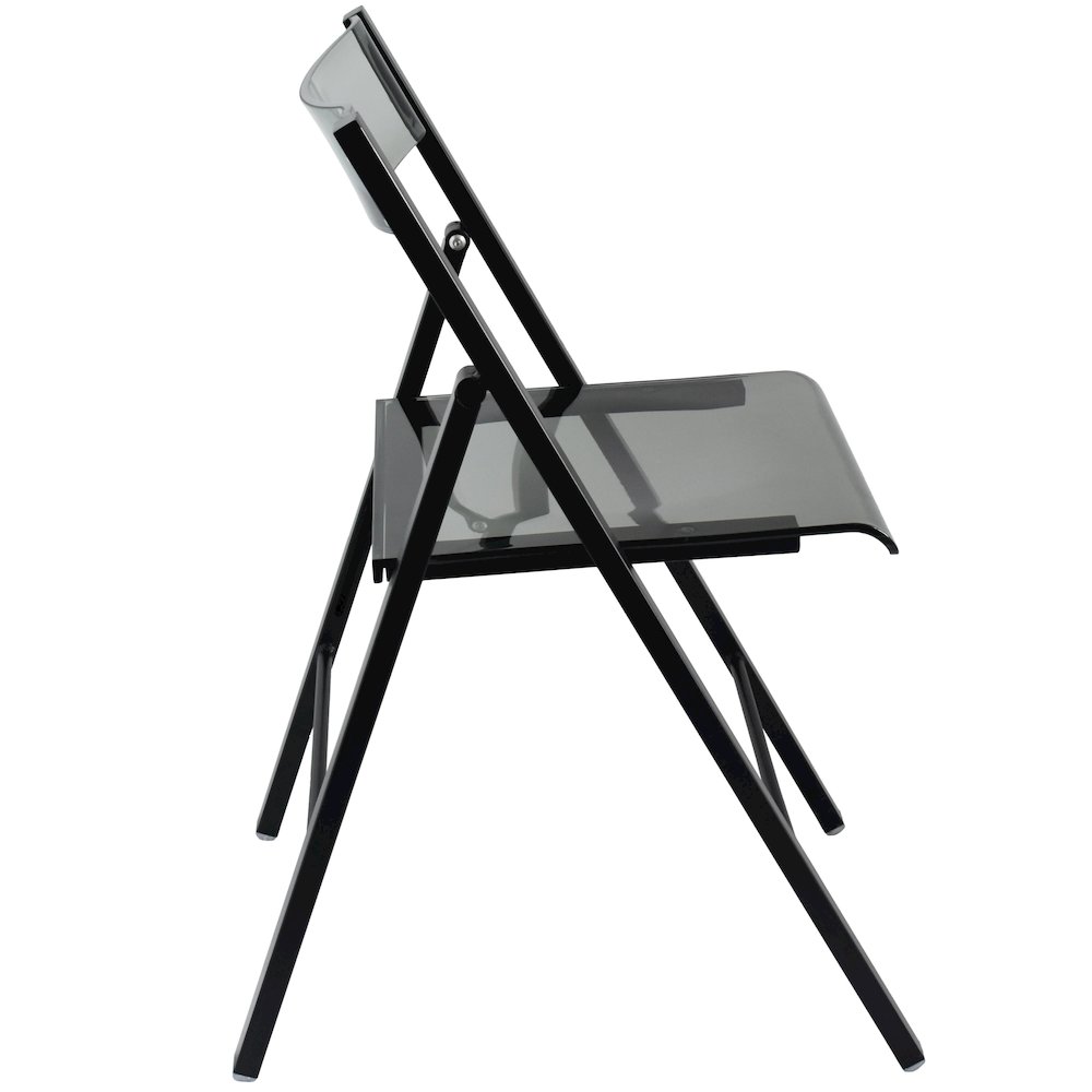Menno Modern Acrylic Folding Chair Black Frame With Trans Black Seat. Picture 8