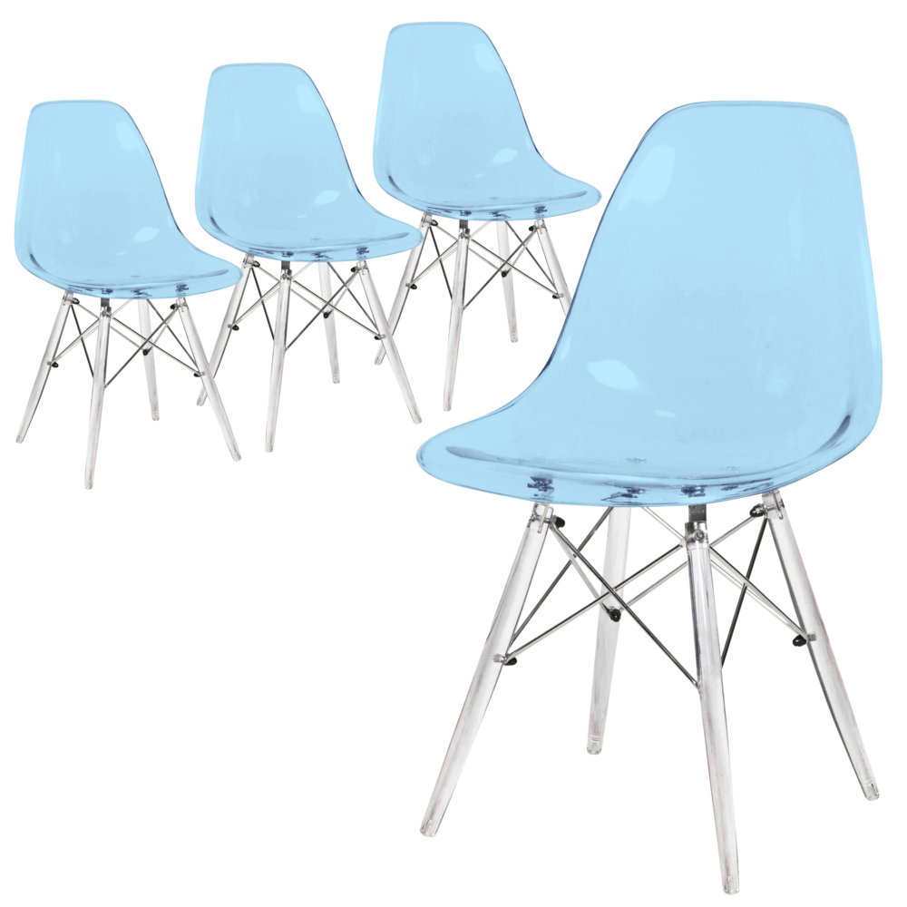 Dover Molded Side Chair with Acrylic Base. Picture 3