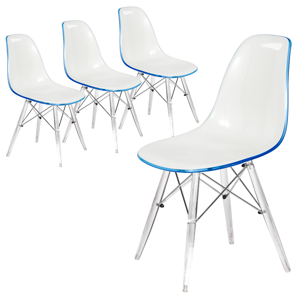 Dover Molded Side Chair with Acrylic Base. Picture 2