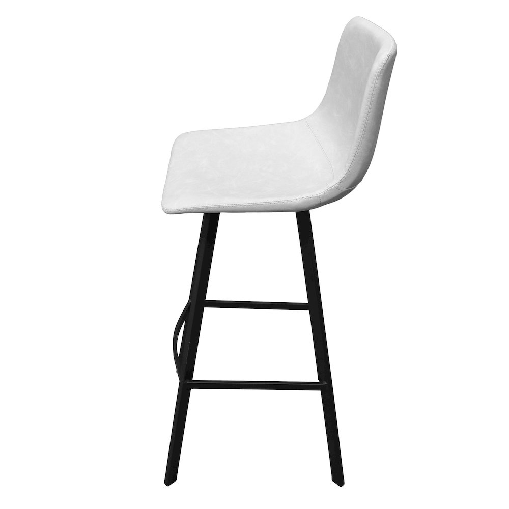 Elland Modern Upholstered Leather Bar Stool With Iron Legs & Footrest. Picture 11