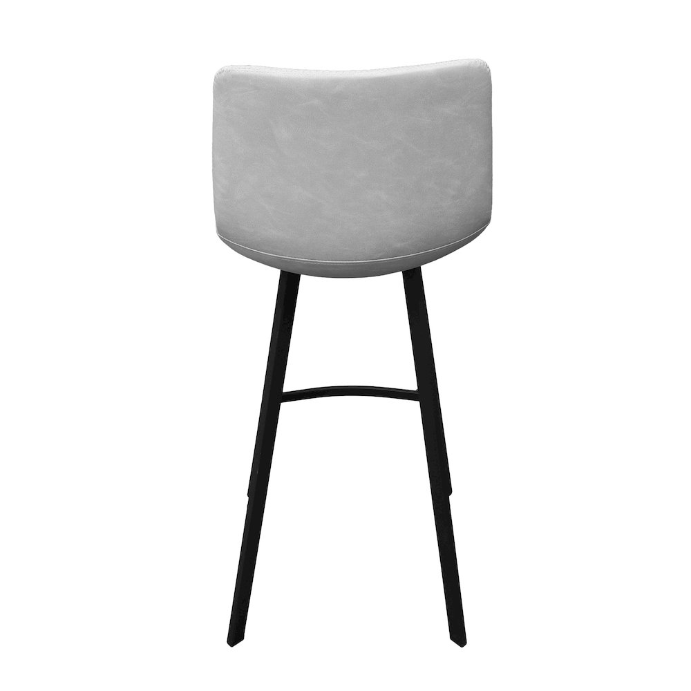 Elland Modern Upholstered Leather Bar Stool With Iron Legs & Footrest. Picture 13