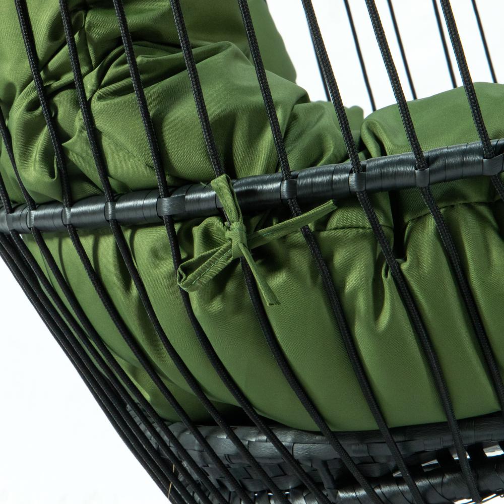 LeisureMod Wicker 2 Person Double Folding Hanging Egg Swing Chair ESCF52DG. Picture 12