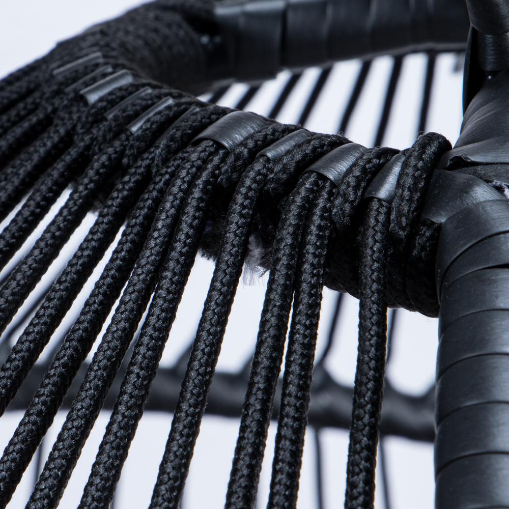 LeisureMod Wicker 2 Person Double Folding Hanging Egg Swing Chair ESCF52NBU. Picture 6