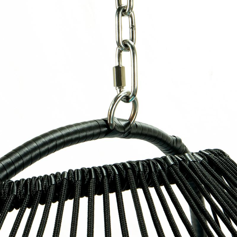 LeisureMod Wicker 2 Person Double Folding Hanging Egg Swing Chair ESCF52NBU. Picture 7