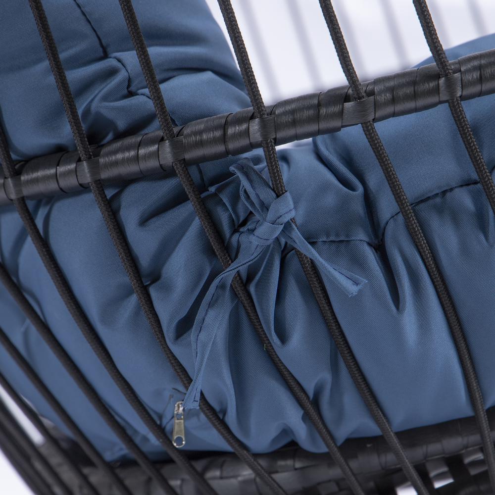 LeisureMod Wicker 2 Person Double Folding Hanging Egg Swing Chair ESCF52NBU. Picture 17