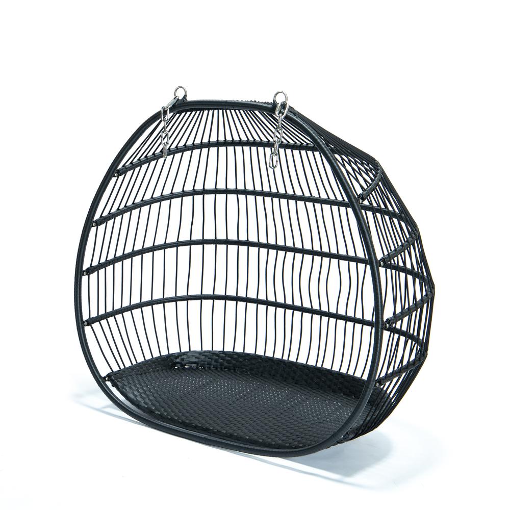 LeisureMod Wicker 2 Person Double Folding Hanging Egg Swing Chair ESCF52NBU. Picture 19