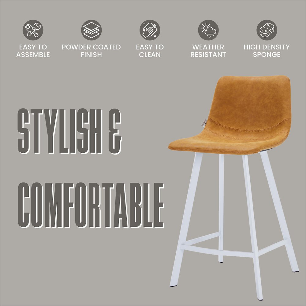 Elland - Counter stool -Light Brown-White base. Picture 15