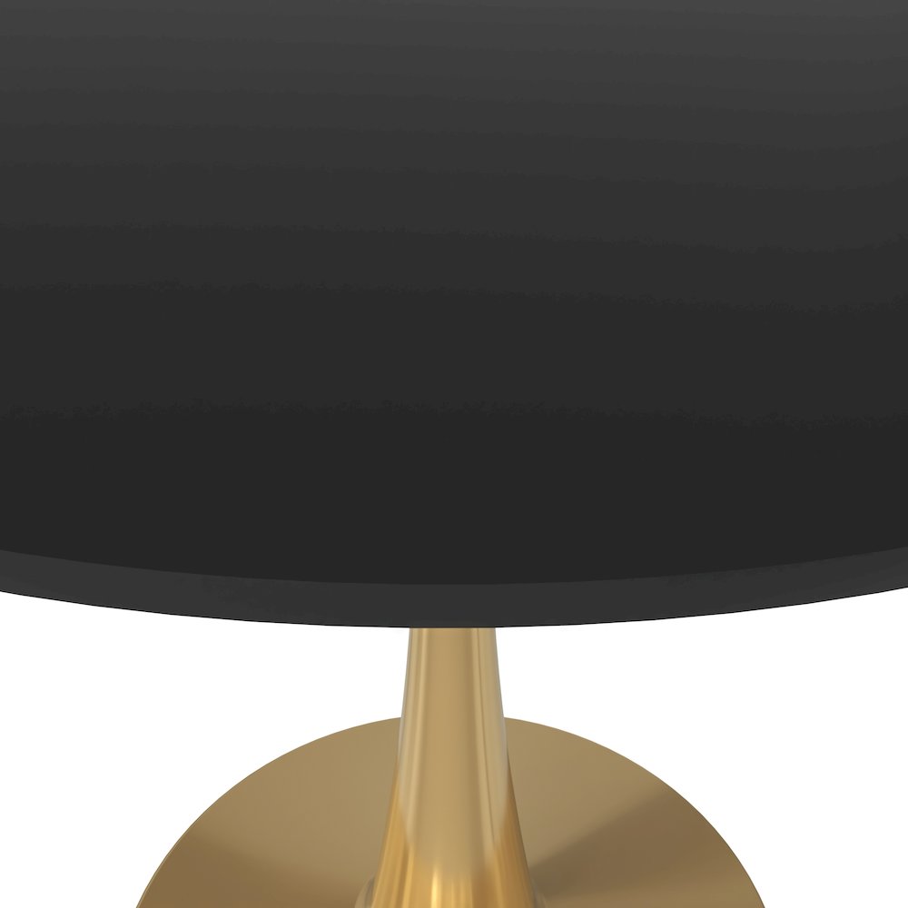 Bristol 31" round dining table Gold Base With Black Top. Picture 4