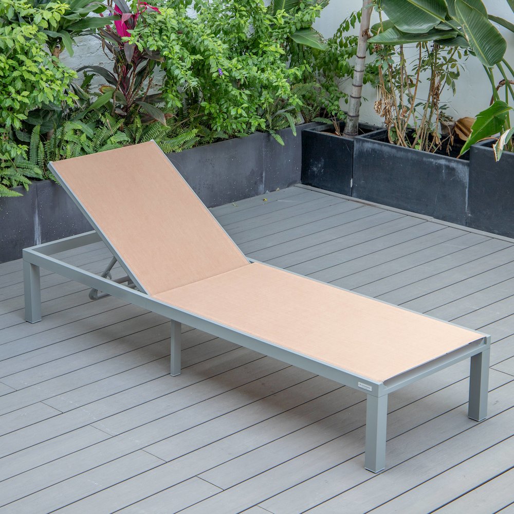 Marlin Patio Chaise Lounge Chair With Grey Aluminum Frame. Picture 12