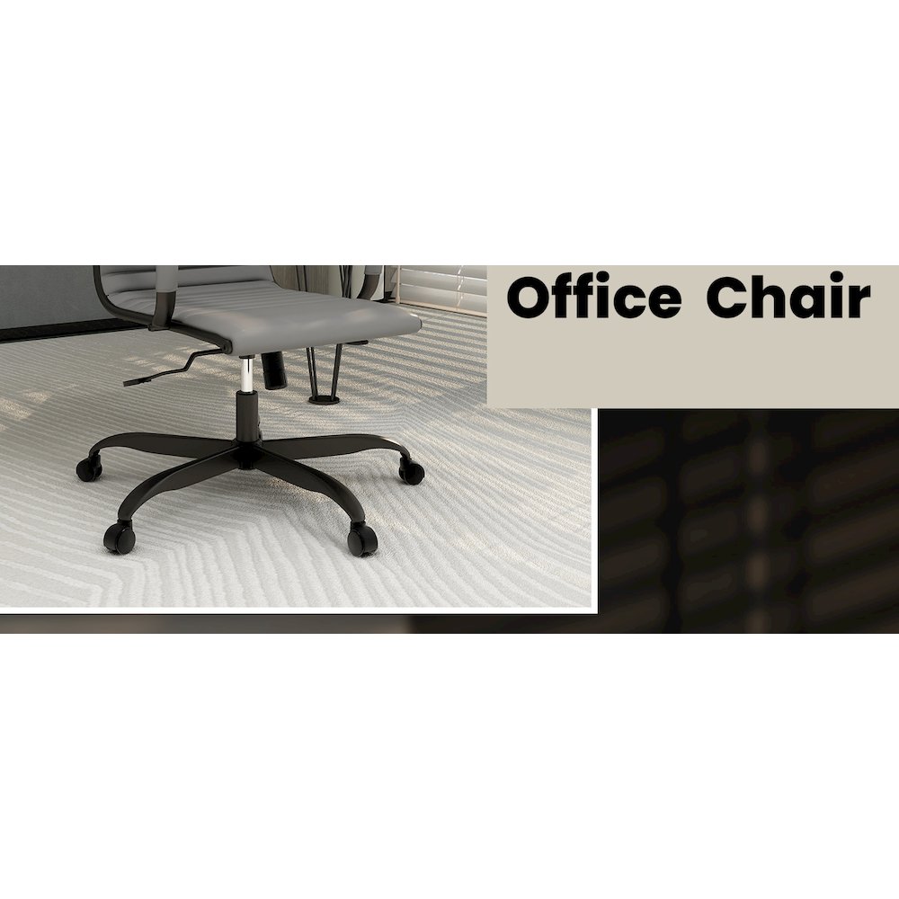 Harris Leather Home Office Chair in Grey With Black Frame. Picture 3
