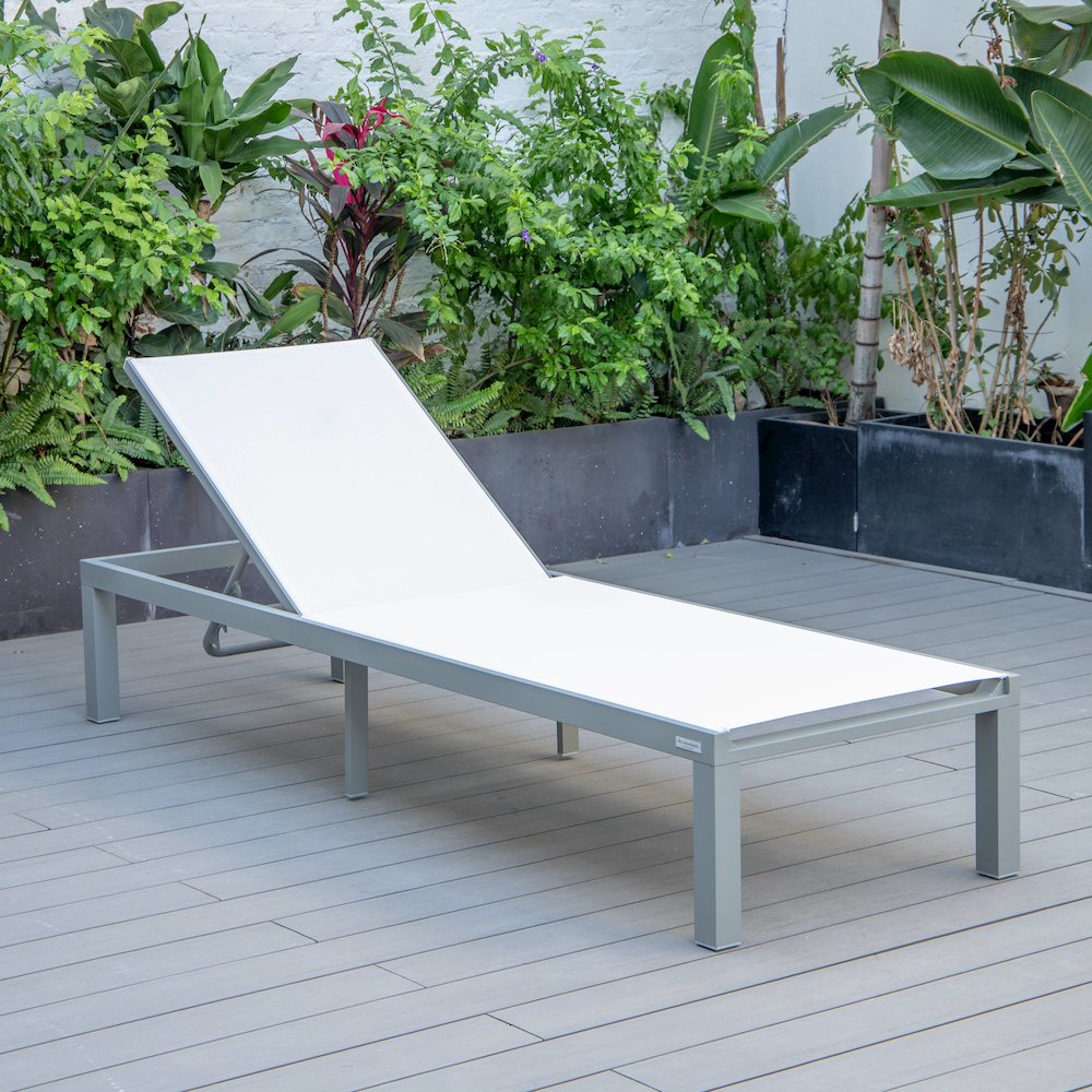 Marlin Modern Aluminum Outdoor Patio Chaise Lounge Chair. Picture 12