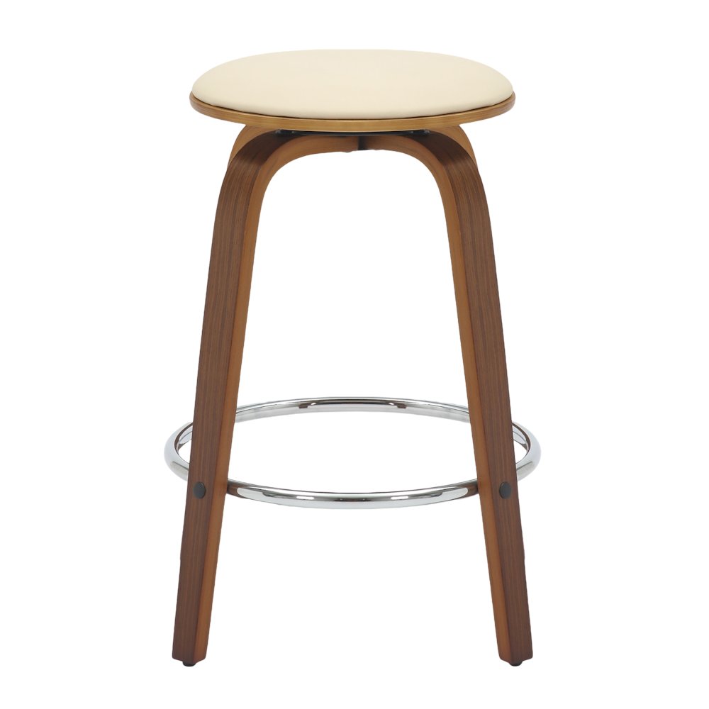 Wooden Counter Stool Pelya Collection Modern Style Walnut color in Cream. Picture 4