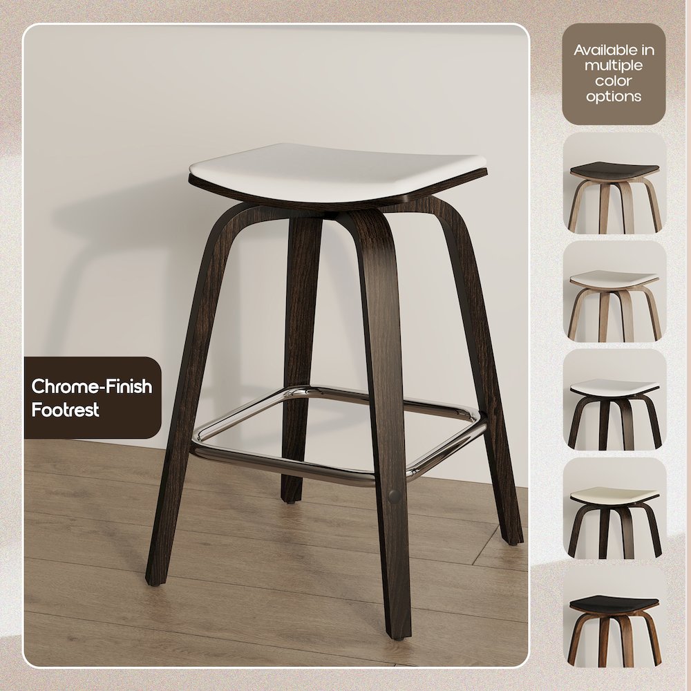 Wooden Counter Stool in White. Picture 3