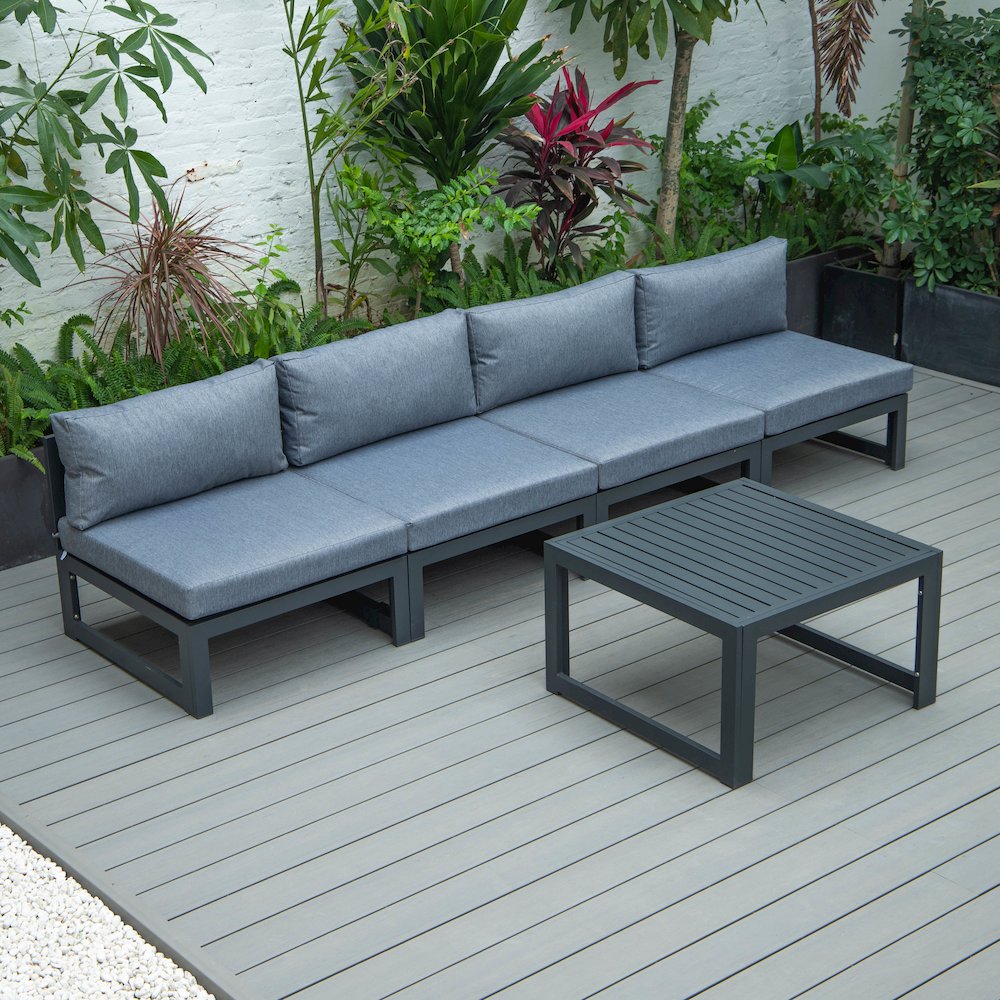 Chelsea 5-Piece Middle Patio Chairs and Coffee Table. Picture 2