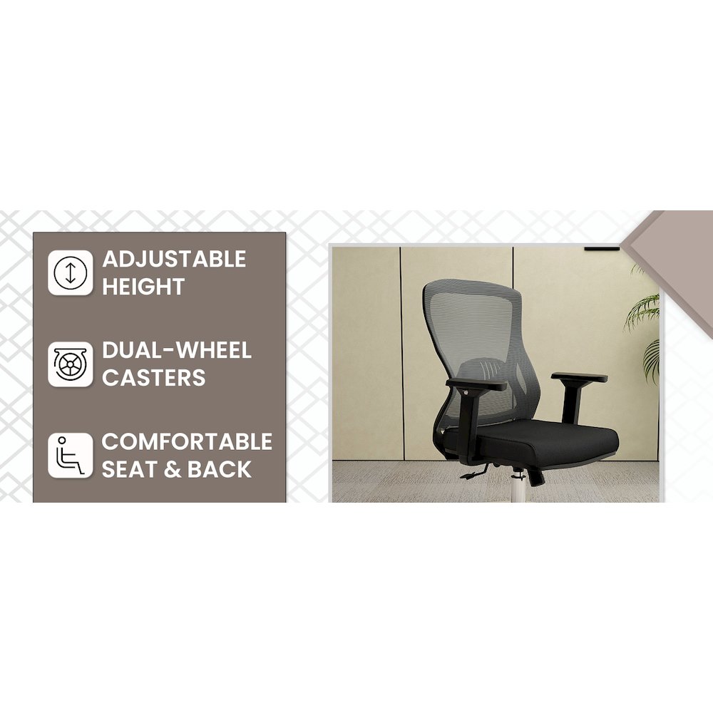 Office Adorit Series Office Task Chair In Light Grey. Picture 4