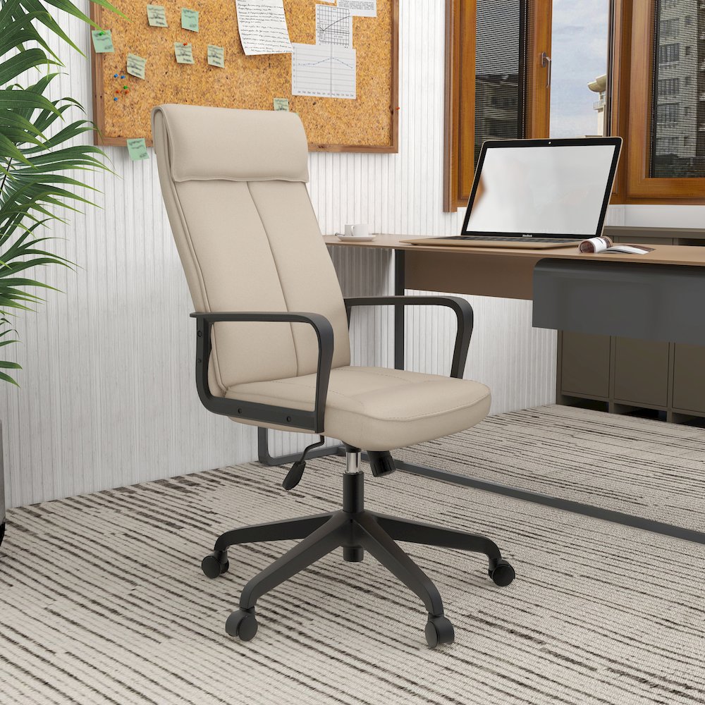 Aiaria Collection Modern Office Chair In Tan. Picture 41