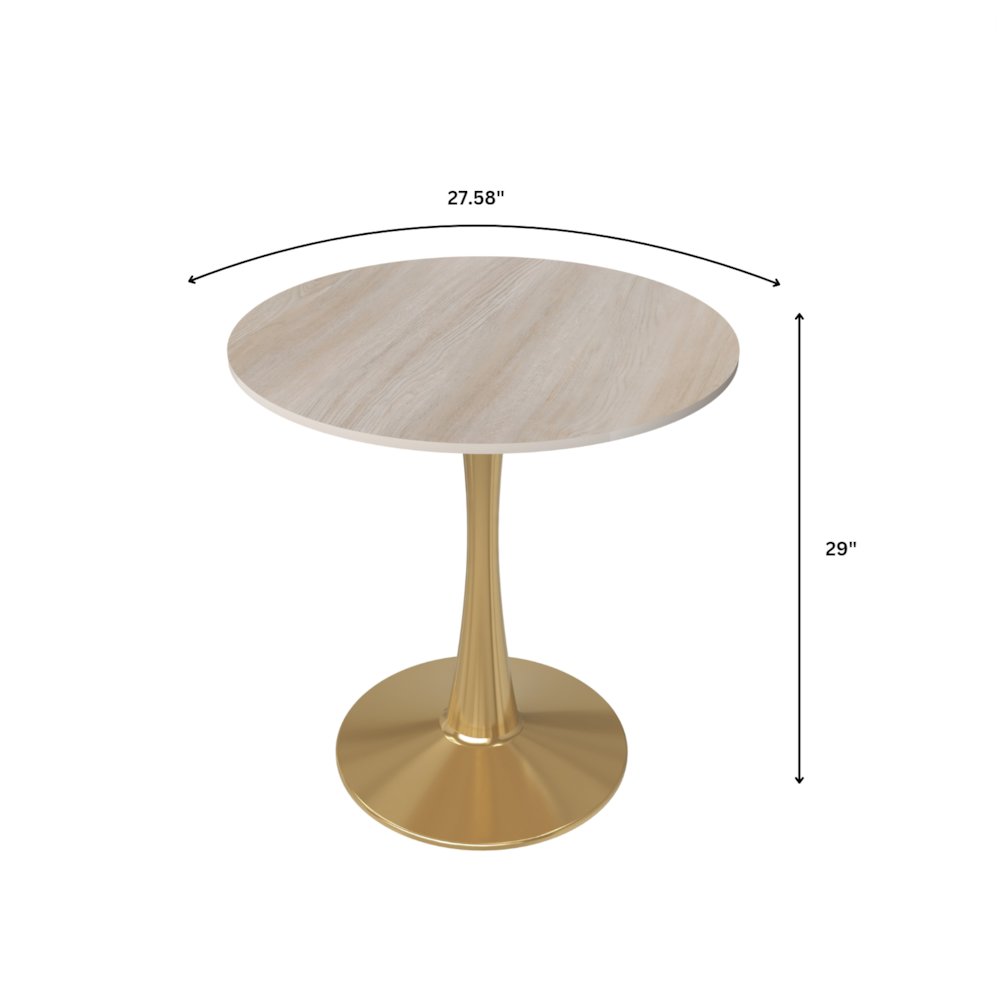 Bristol 27" round dining table Gold base with marbled MDF top. Picture 38