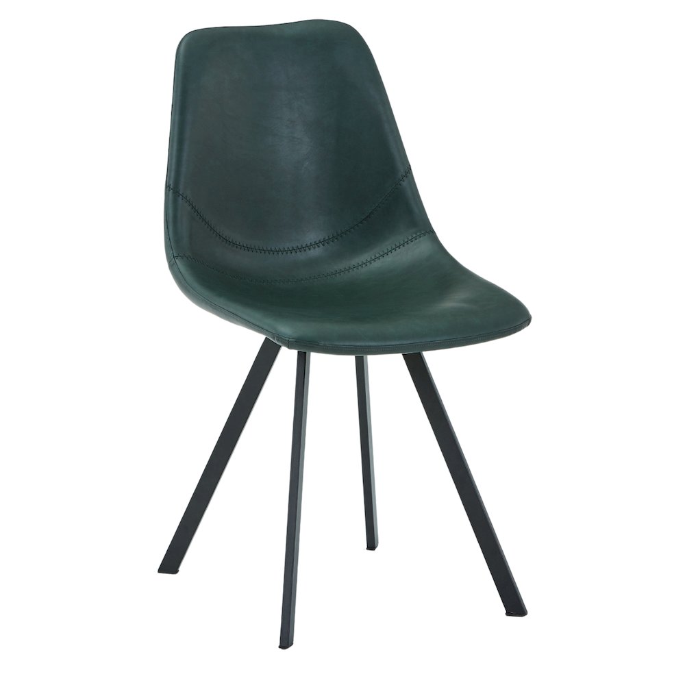 Markley Modern Leather Dining Chair With Metal Legs. Picture 8