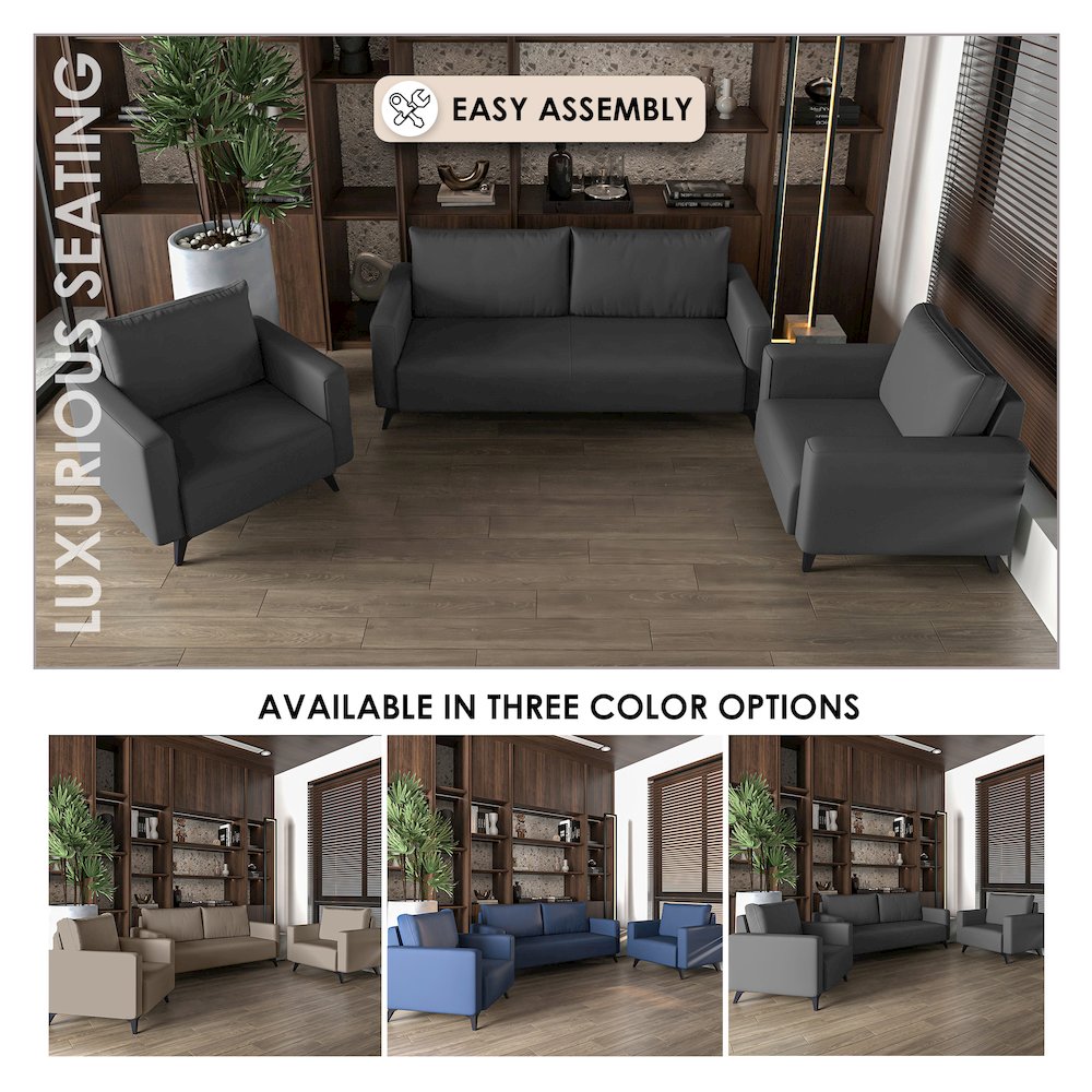 Inno Collection Sofa Set, 2 Single Seaters, and 3 seater In Grey. Picture 5