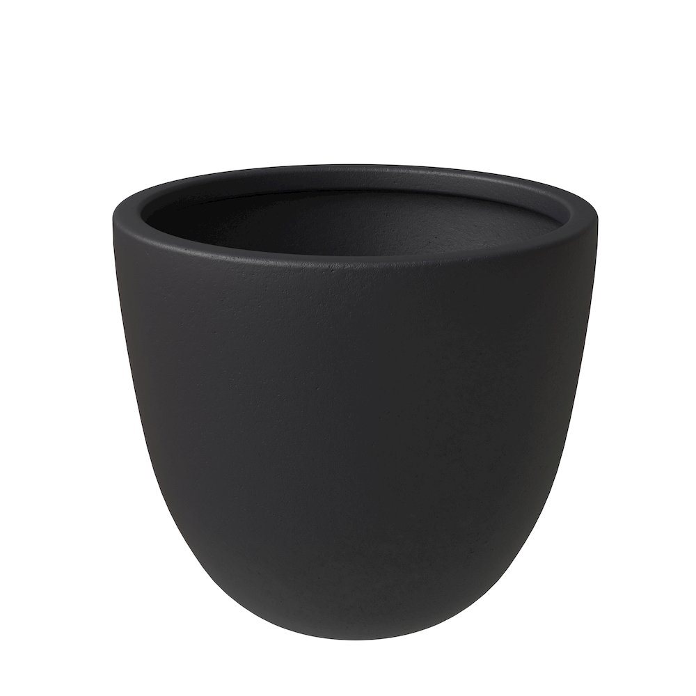 Dahlia Series Poly Stone Planter in Black 17.5 Dia, 13.6 High. Picture 6