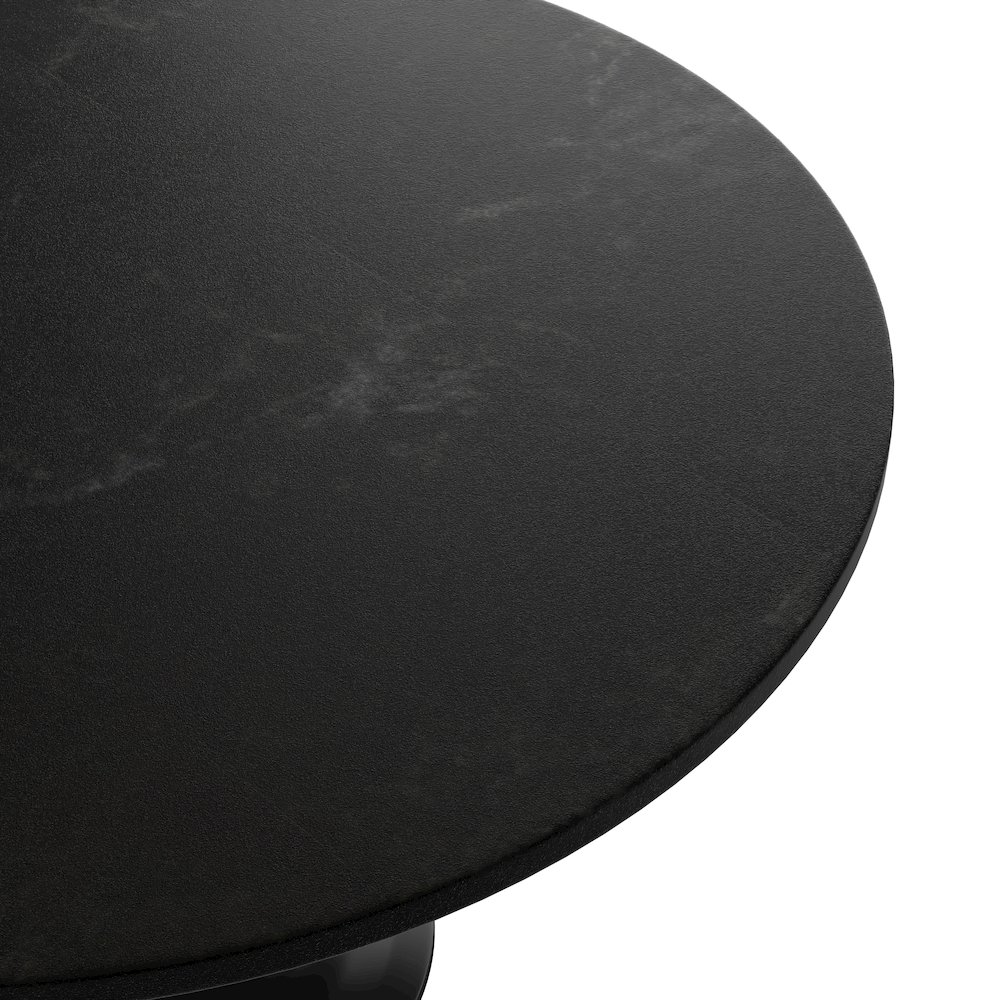 Verve Collection 48 Round Dining Table, Black Base with Black MDF Top. Picture 8