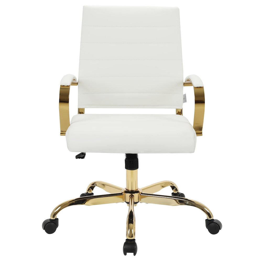 Benmar Home Leather Office Chair With Gold Frame. Picture 13