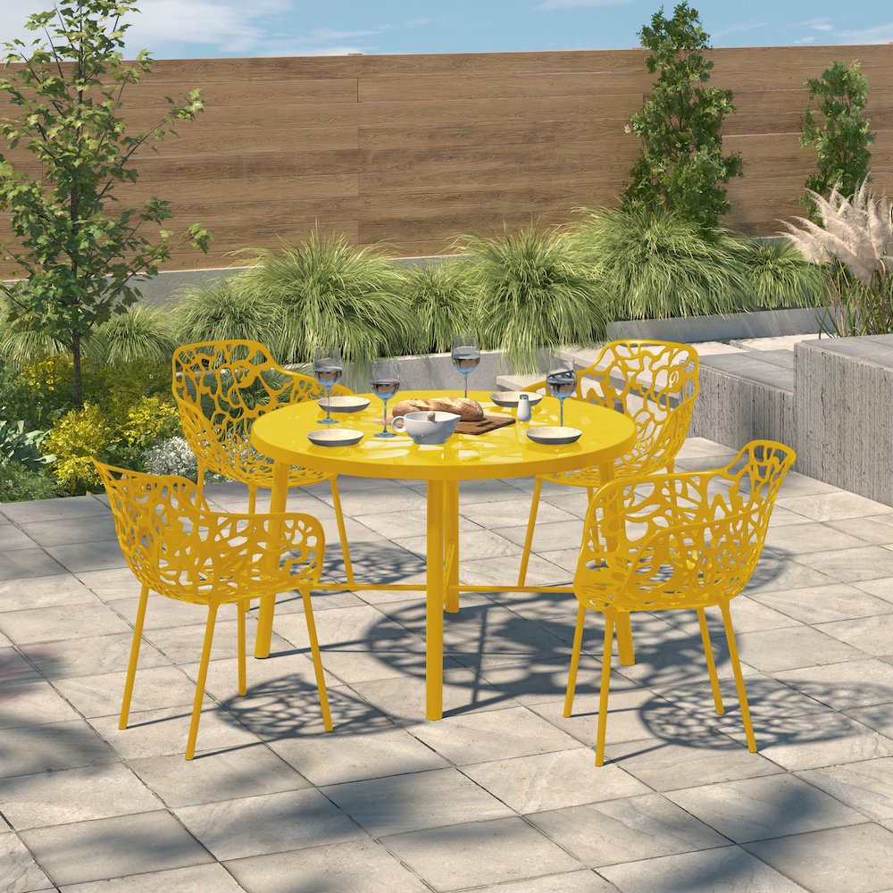 Modern Devon Aluminum Armchair, Set of 4. Picture 2
