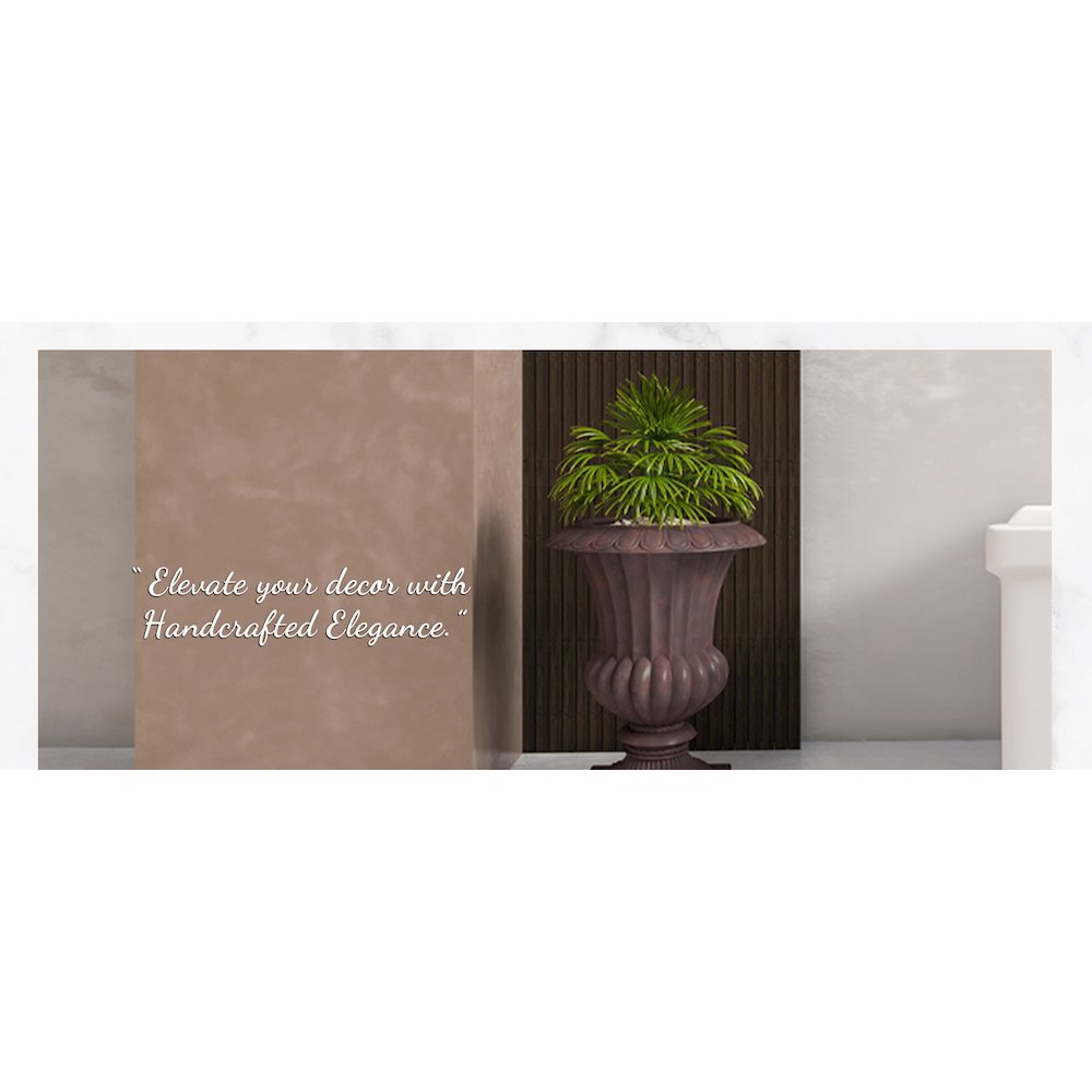 Lotus Series Poly Stone Planter in Brown, 20 Dia, 28 High. Picture 5