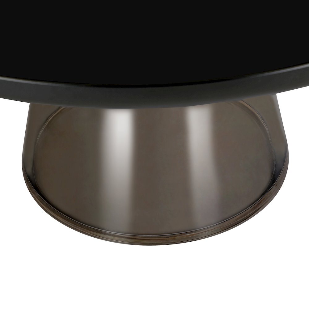 Tully Collection Glass Coffee Table Grey glass, Black Rim with Black GLass Top. Picture 15