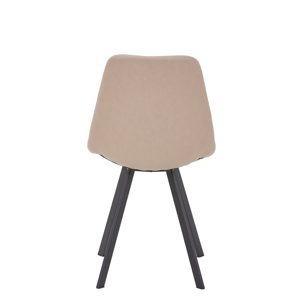 Markly Modern Leather Dining Chair With Metal Legs in Taupe. Picture 18