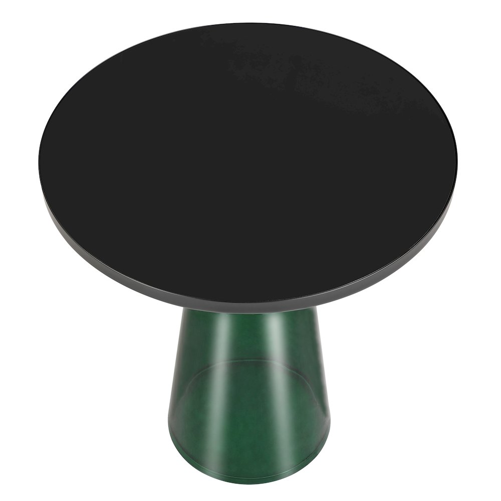 Tully Collection Glass side Table Green glass, Black Rim with Black Glass top. Picture 7