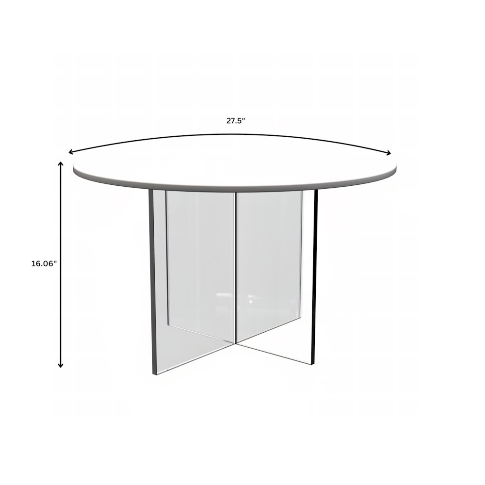 Valore Collection 28" Acrylic Side Table With White Top. Picture 1