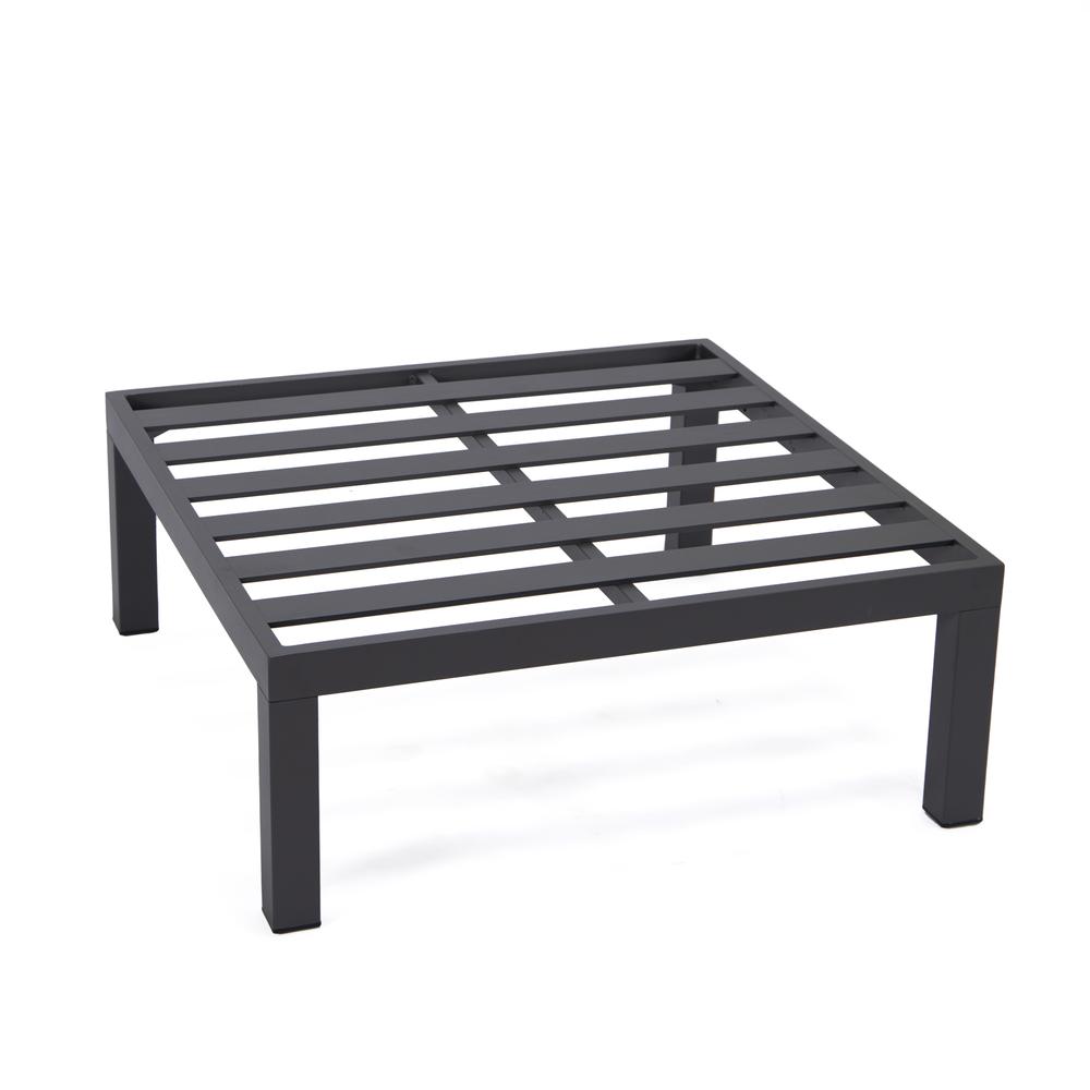 LeisureMod Hamilton 6-Piece Aluminum Patio Conversation Set With Cushions Charcoal Blue. Picture 12