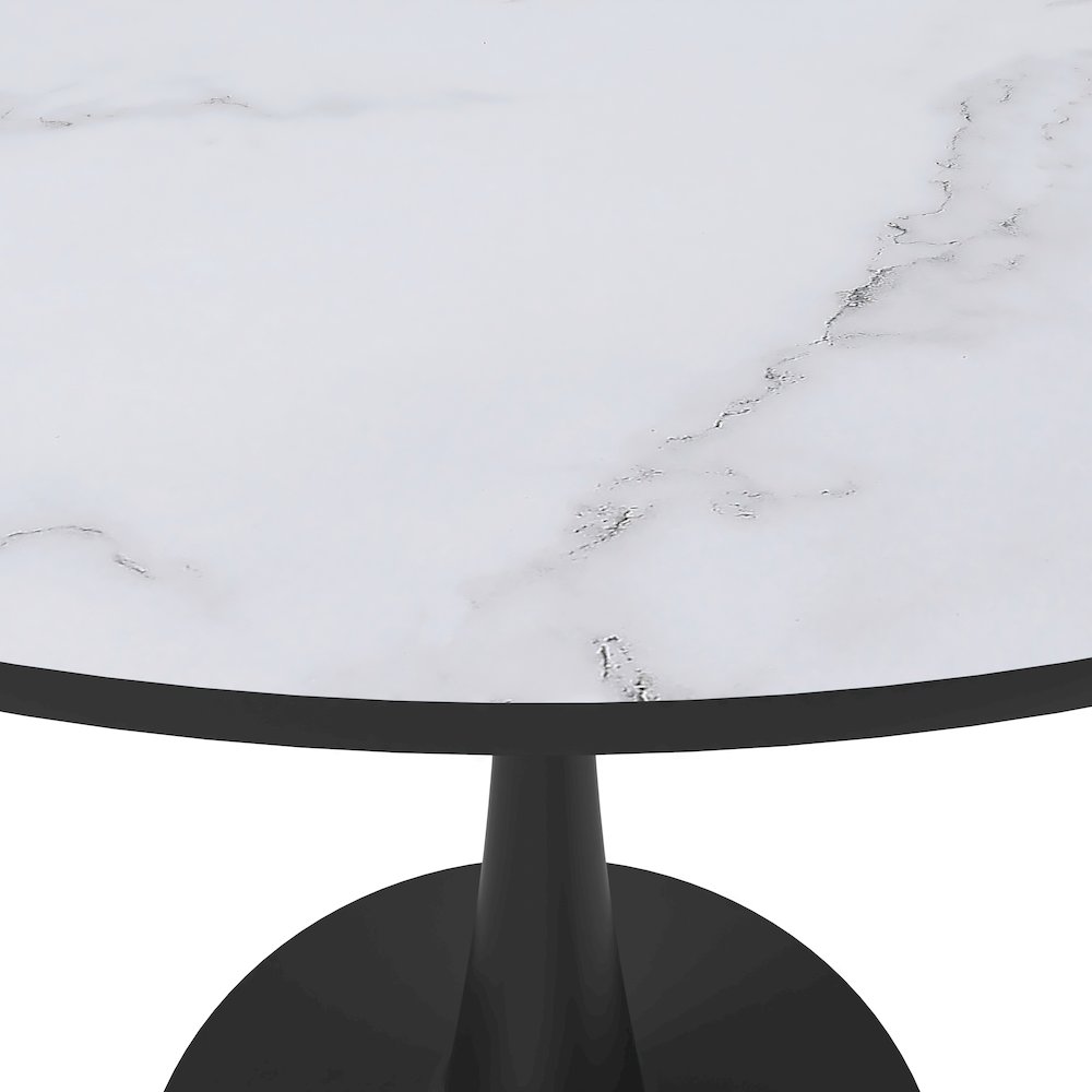 Bristol 31" round dining table Black base with marbled MDF top. Picture 17